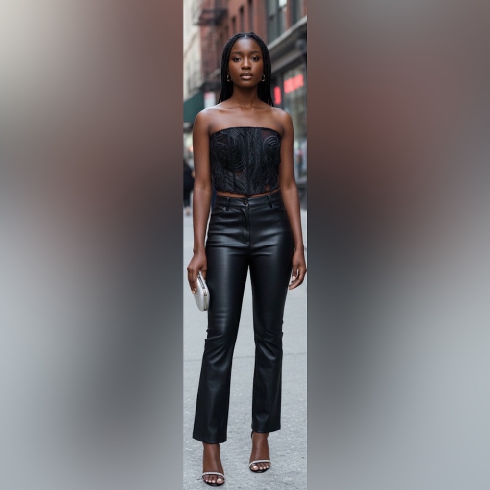 Zara Limited Edition Structured Black Textured Corset